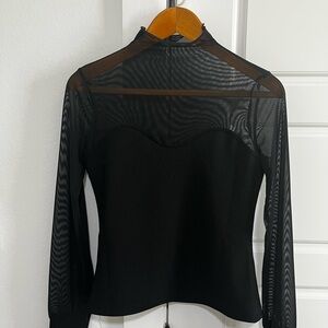 fab'rik Black Sheer Long Sleeve Blouse - Never worn